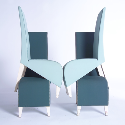 Appraisal: PHILIPPE STARCK Four high-back chairs from the Paramount Hotel in