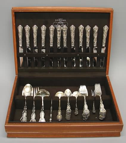 Appraisal: Service for pieces scrolled borders consisting of hollow-handled dinner knives