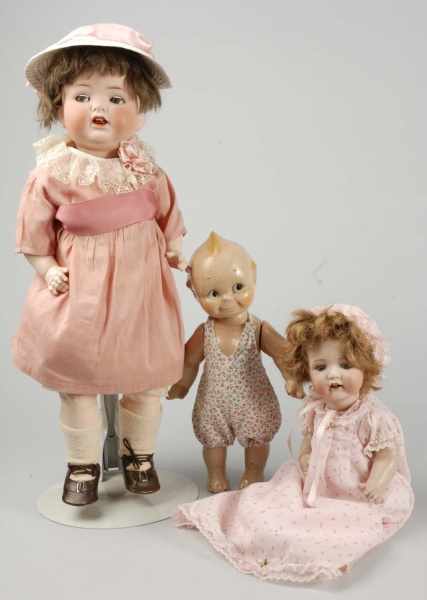 Appraisal: Lot of Dolls Description Exceptional Ernst Heubach bisque socket head