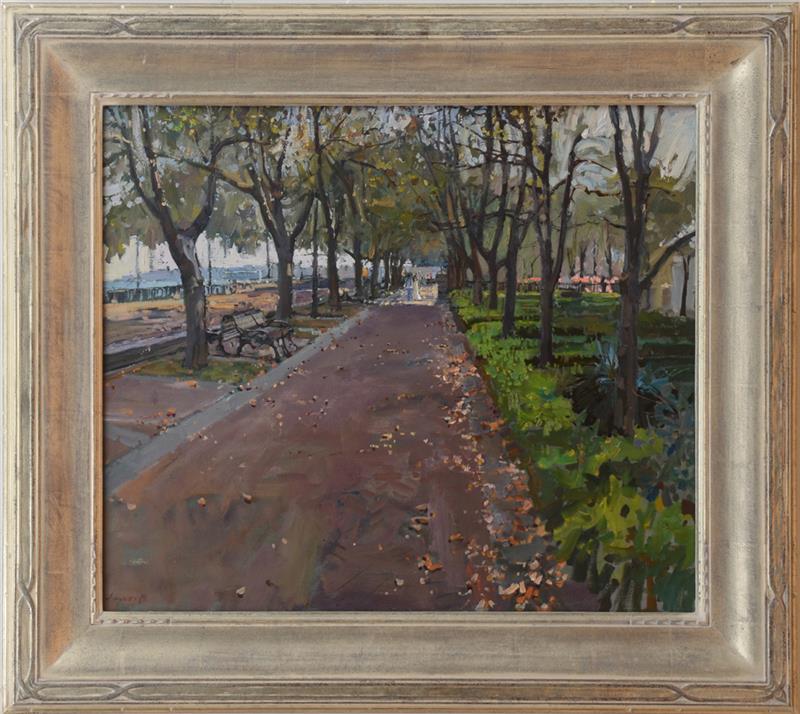 Appraisal: DAVID AKHRIEV b PATH AT WATERFRONT PARK Oil on board