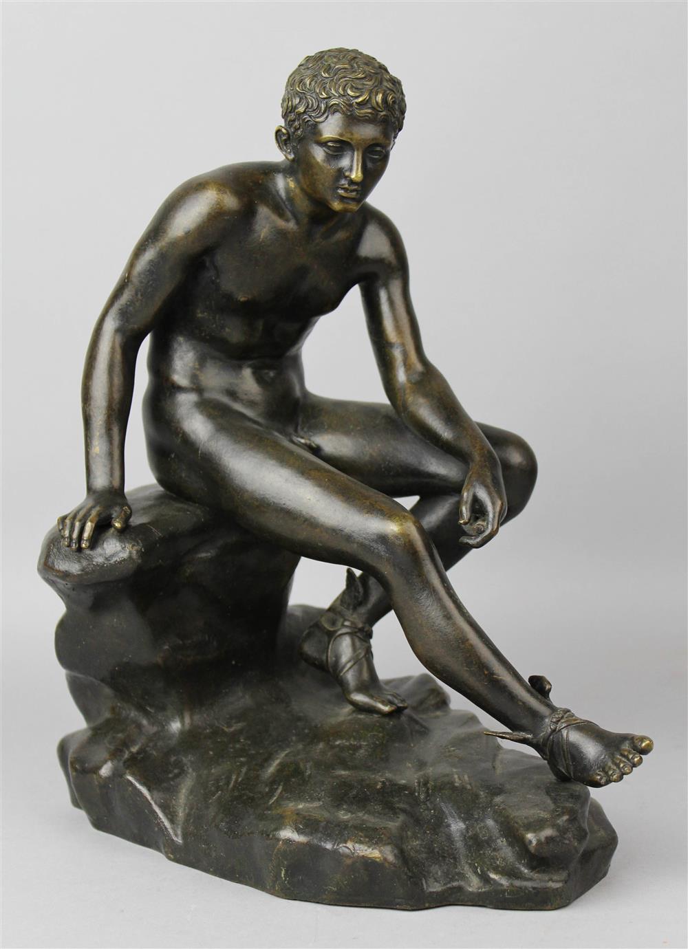 Appraisal: NEAPOLITAN BRONZE OF SEATED MERCURY AFTER THE ANTIQUE with Naples