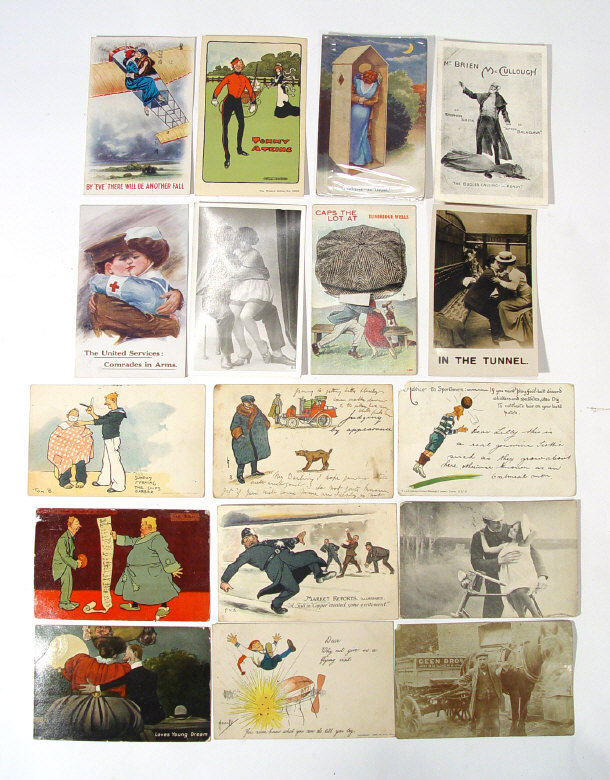 Appraisal: Album of postcards containing mainly kissing related cards black and