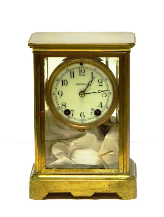 Appraisal: Seth Thomas brass mantel clock with bevelled glass sides c