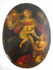 Appraisal: An oval oil on copper panel of the Virgin and