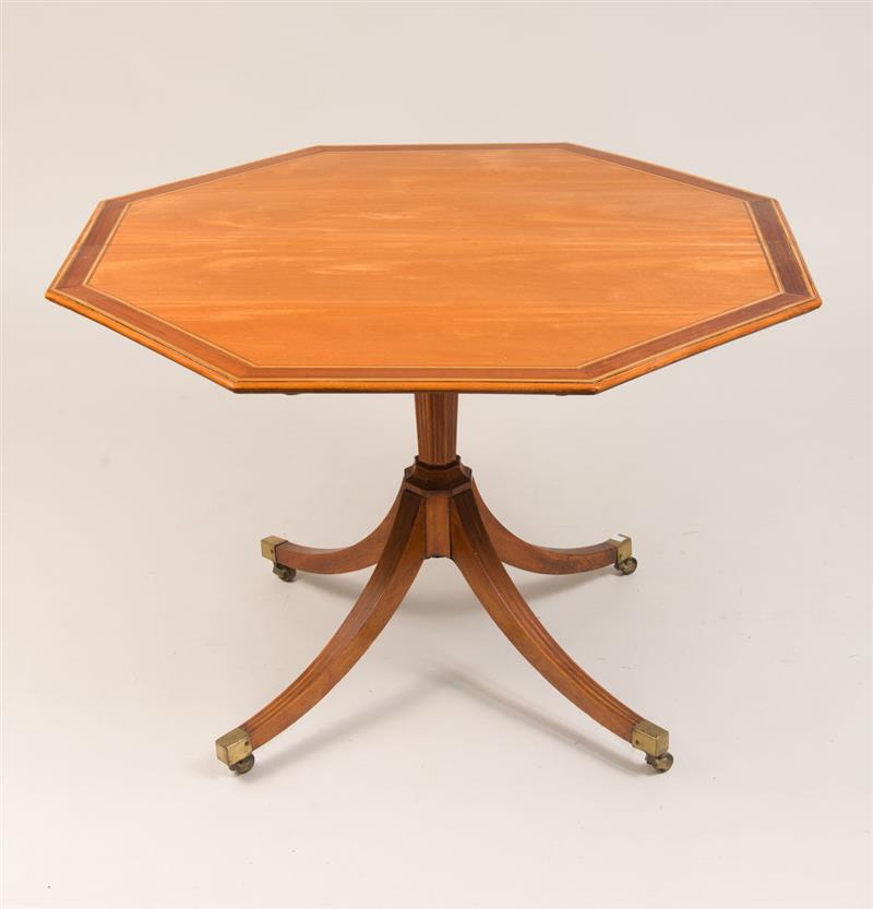 Appraisal: Late George III Inlaid Mahogany Octagonal Breakfast Table x x