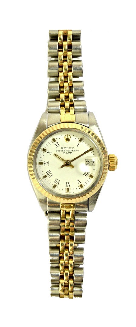 Appraisal: A lady's steel and gold Rolex Oyster Perpetual Date bracelet