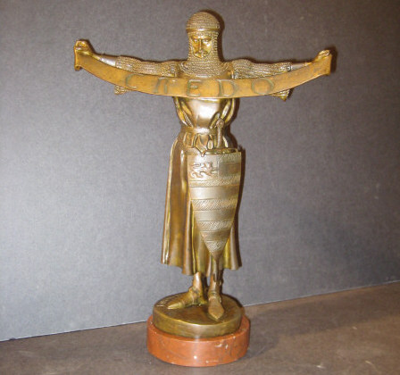 Appraisal: EMANUEL FREMIET FRENCH - Cast bronze figure titled CREDO showing