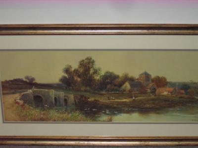 Appraisal: S SINCLAIR th Century River Scene with River and Figures