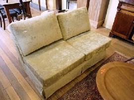 Appraisal: VELVET UPHOLSTERED TWO SEATER SETTE