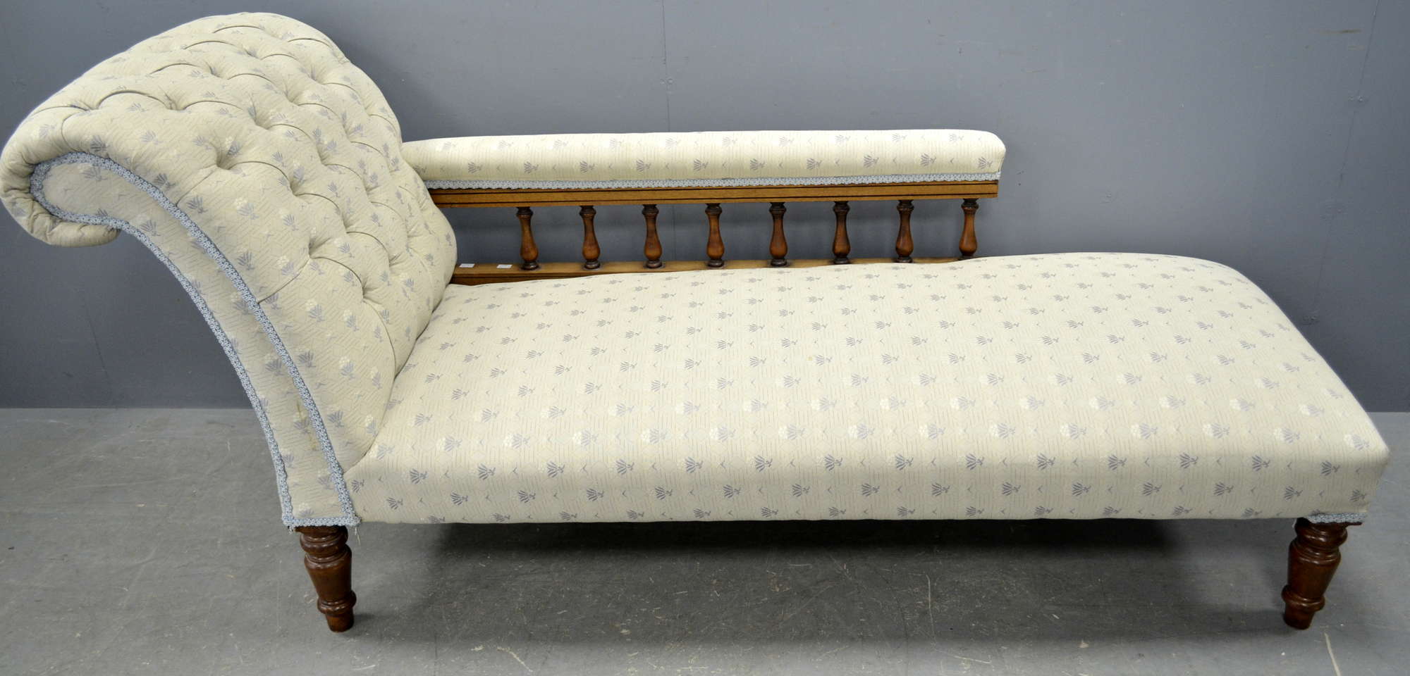 Appraisal: Mahogany framed and upholstered chaise longue