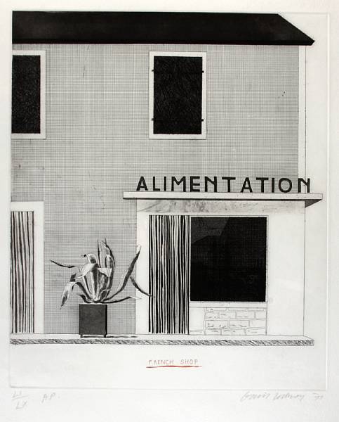 Appraisal: David Hockney British born French Shop S A C Etching