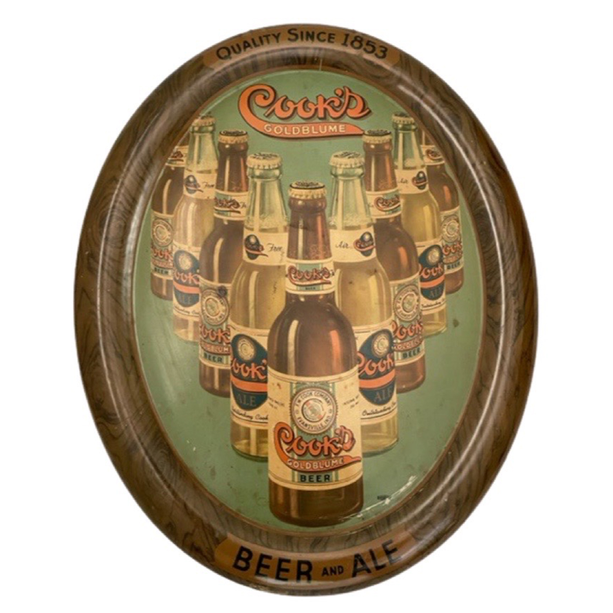 Appraisal: Cooks Goldblume Self Framed Tin SignReference n aBrewery F W