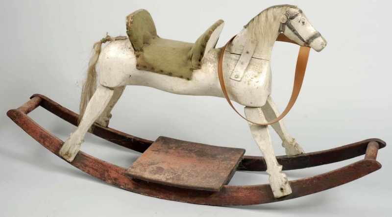 Appraisal: Wooden Rocking Horse Folk Art Piece Description Circa Original rockers