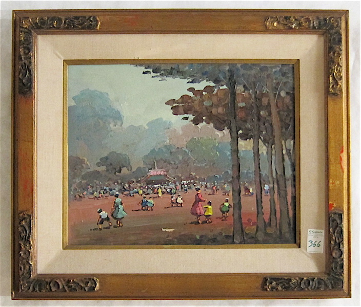 Appraisal: BONITO OIL ON CANVAS titled Country Fair Image measures x