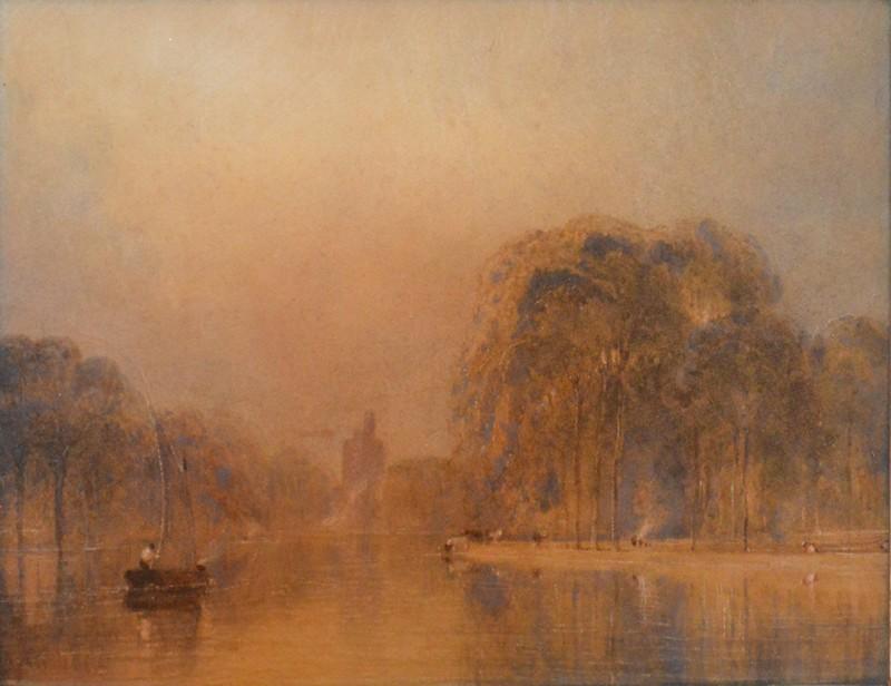 Appraisal: ATTRIBUTED TO P PATON VIEW TO THE THAMES WATERCOLOUR X