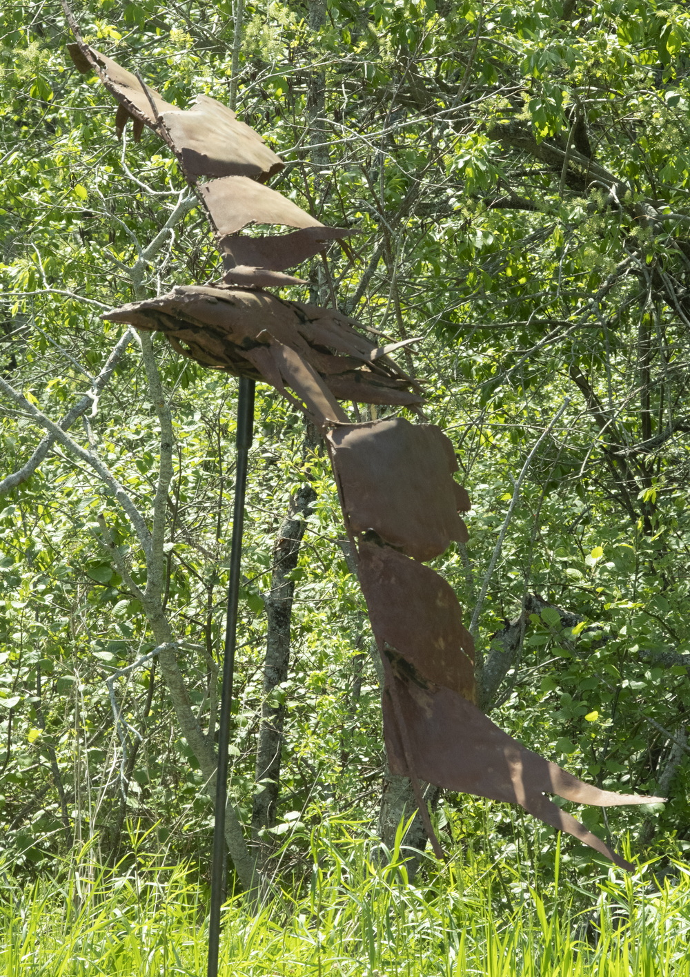 Appraisal: BRYAN BUCK WISCASSET MAINE - Raven iron garden sculpture wind