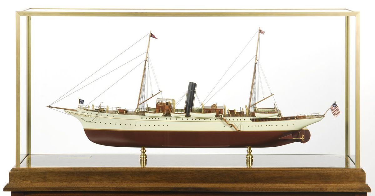 Appraisal: CASED MODEL OF THE LATE TH CENTURY AMERICAN STEAM YACHT