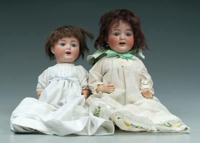 Appraisal: Two bisque head dolls both with jointed composition bodies sleep