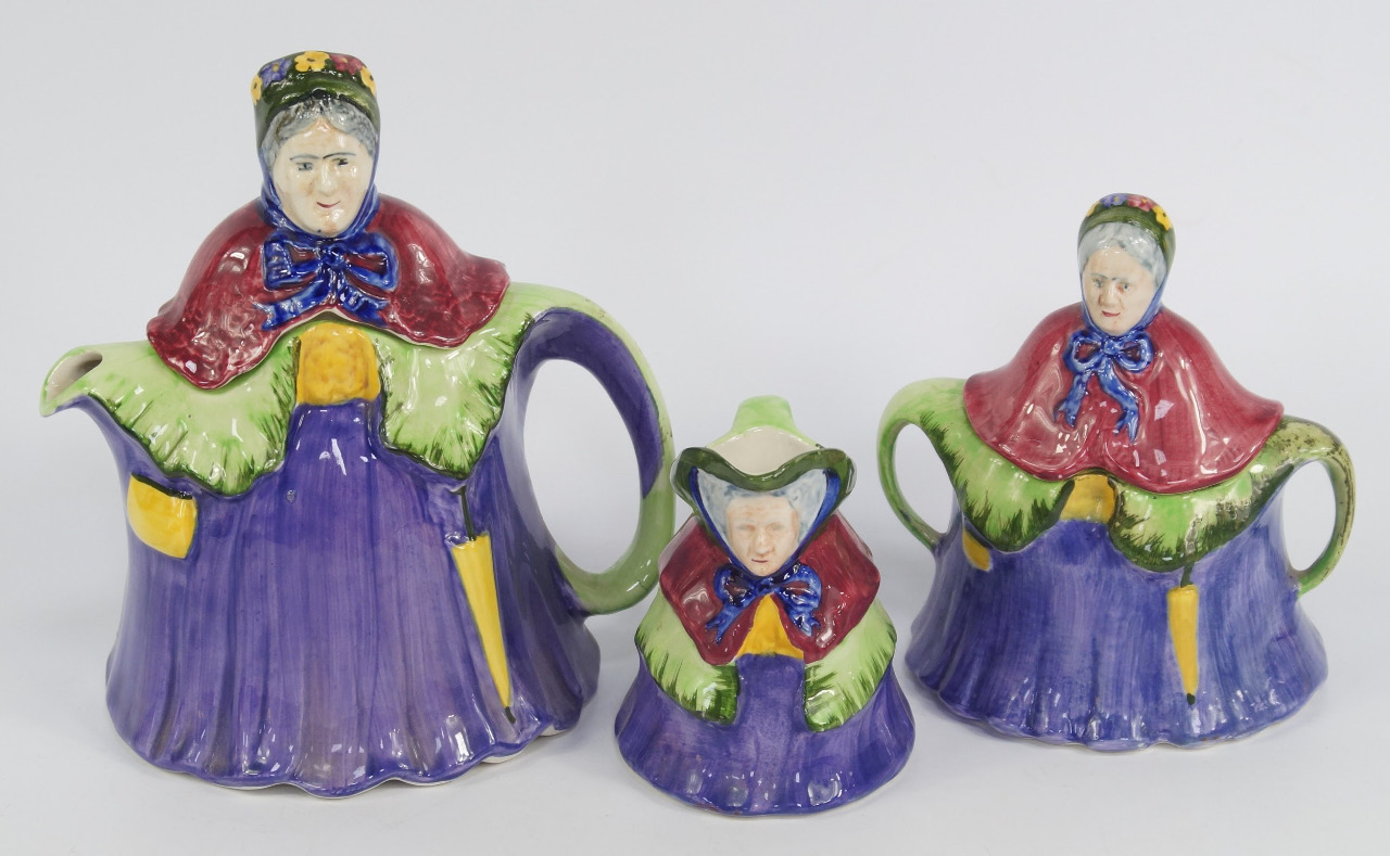 Appraisal: An H J Wood Little Old Lady three piece pottery