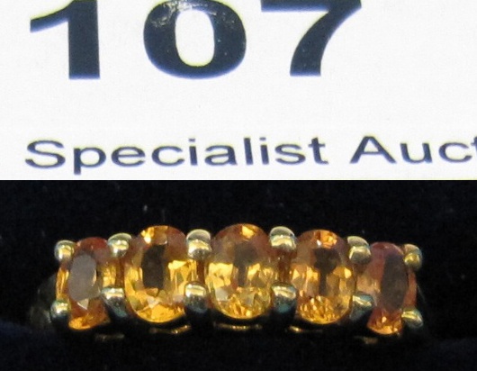 Appraisal: CT Orange Sapphire stone Ring size J retail price