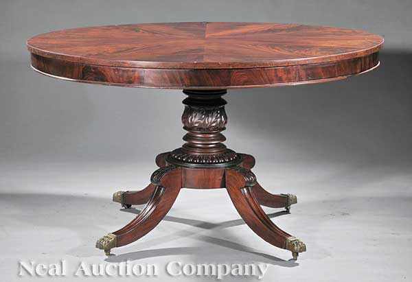 Appraisal: An American Classical Segmented Mahogany Center Table early th c