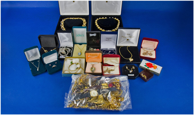 Appraisal: Box Containing A Collection Of Misc Costume Jewellery Comprising Necklaces