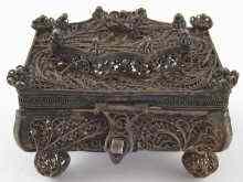 Appraisal: A Russian elaborate filigree jewel casket zolotnik standard silver by