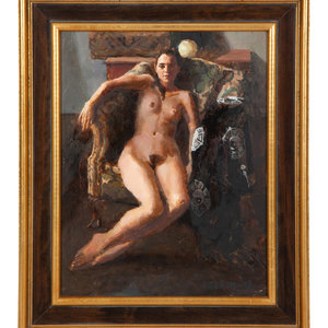 Appraisal: Douglas Ferrin American b Untitled 'Seated Nude' oil on canvas