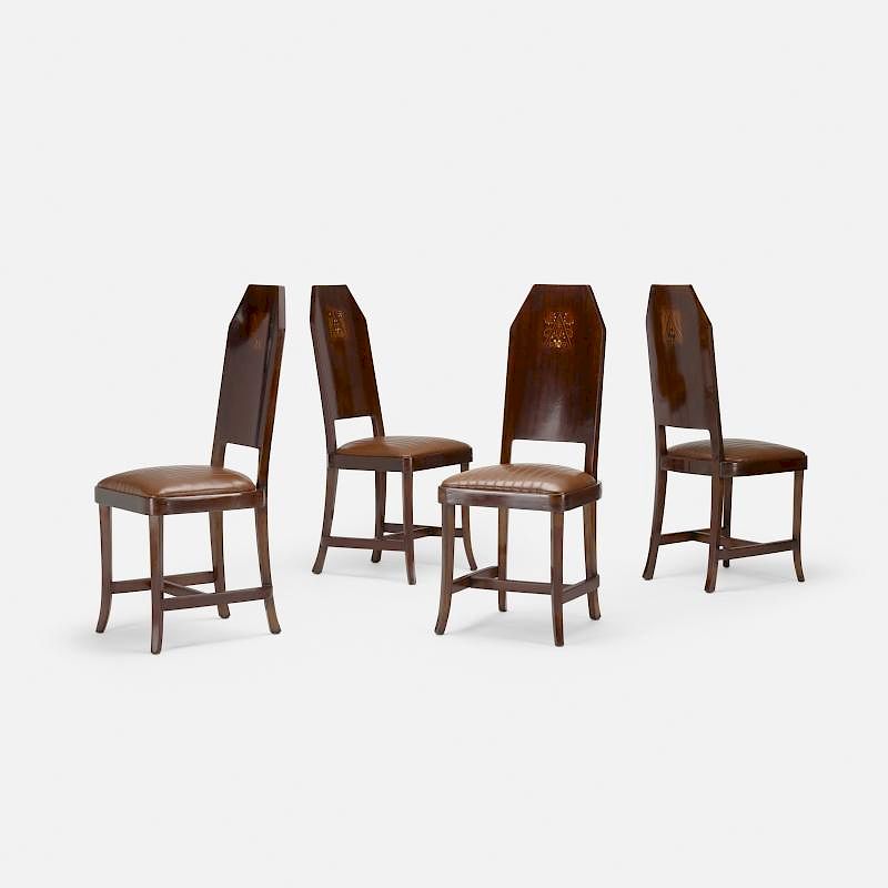 Appraisal: Jugendstil chairs set of four Jugendstil chairs set of four