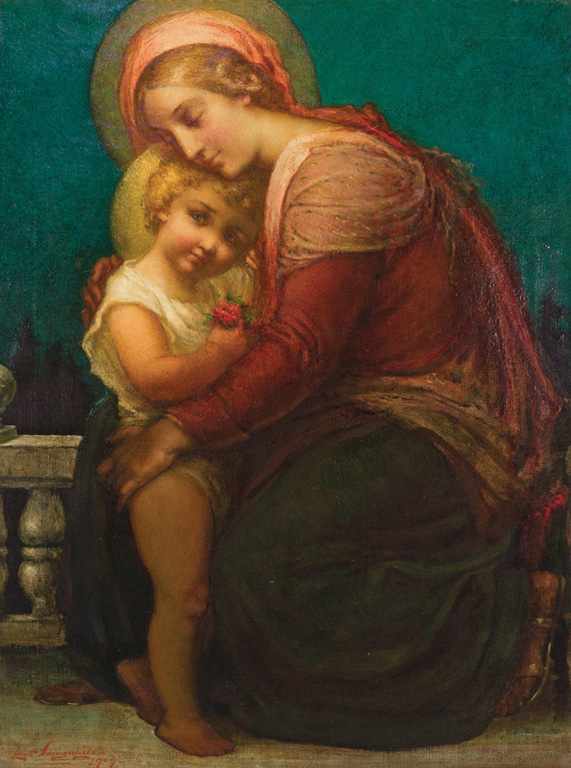 Appraisal: ELLIOT DAINGERFIELD American - Madonna and Child oil on canvas