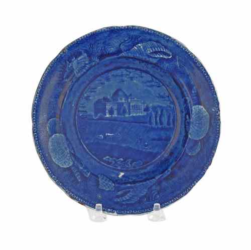 Appraisal: Historical blue Staffordshire plate th c depicting Mount Vernon seat