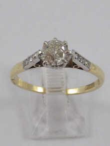 Appraisal: An carat gold and platinum diamond solitaire ring estimated diamond