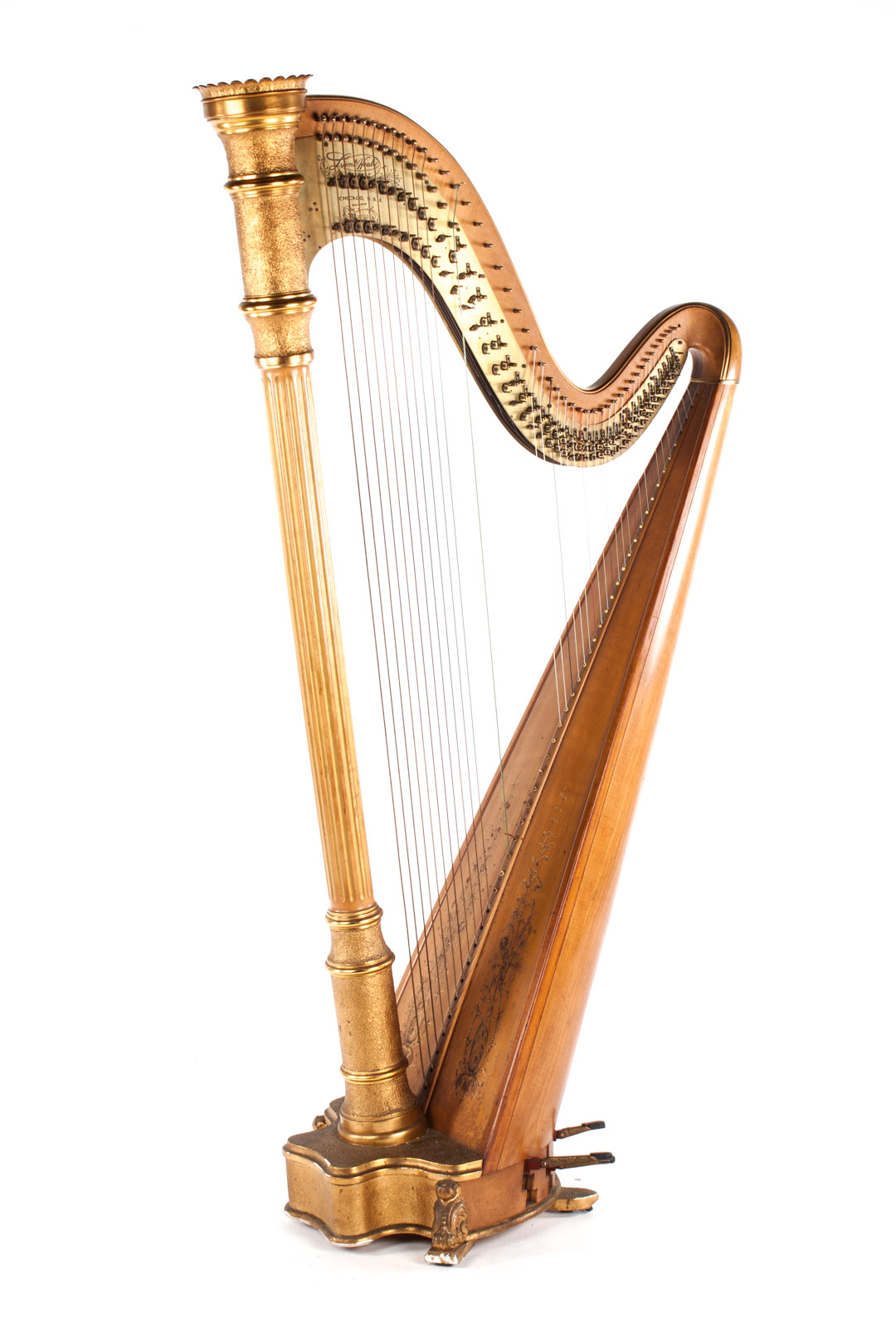 Appraisal: Lyon Healy harp Chicago serial no circa carved and gilded