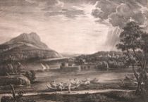 Appraisal: Engraving after Pietro Da Cortona Landscape Black and white engraving