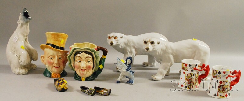 Appraisal: Eleven Assorted Collectible Ceramic Items a pair of Royal Bayreuth