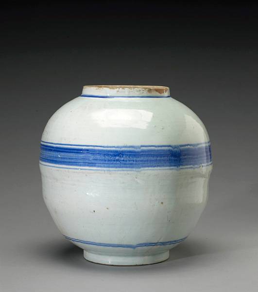 Appraisal: A blue and white porcelain storage jar Joseon Dynasty th