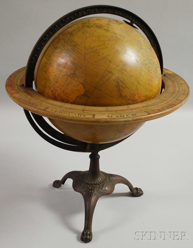 Appraisal: C S Hammond Co -inch Terrestrial Globe on Cast Iron