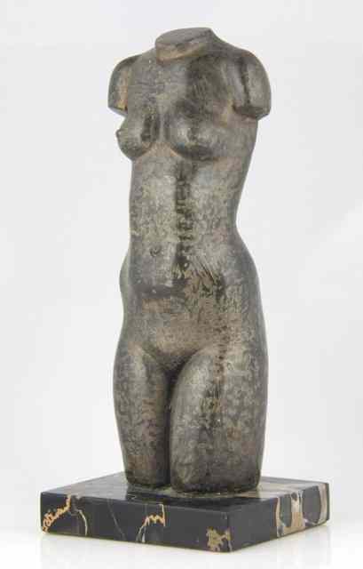 Appraisal: A cast torso of a nude circa s monogrammed D