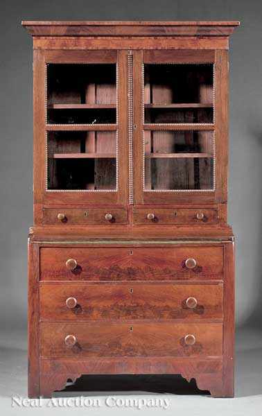 Appraisal: An American Late Classical Mahogany Secretary mid- th c ogee