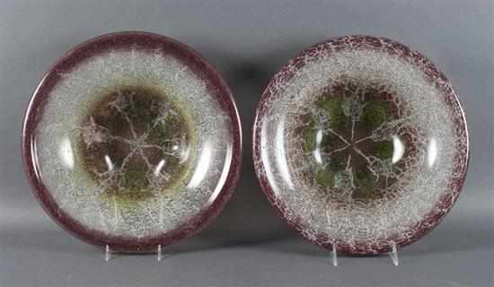 Appraisal: Pair of WMF Ikora glass bowls circa both in Diam