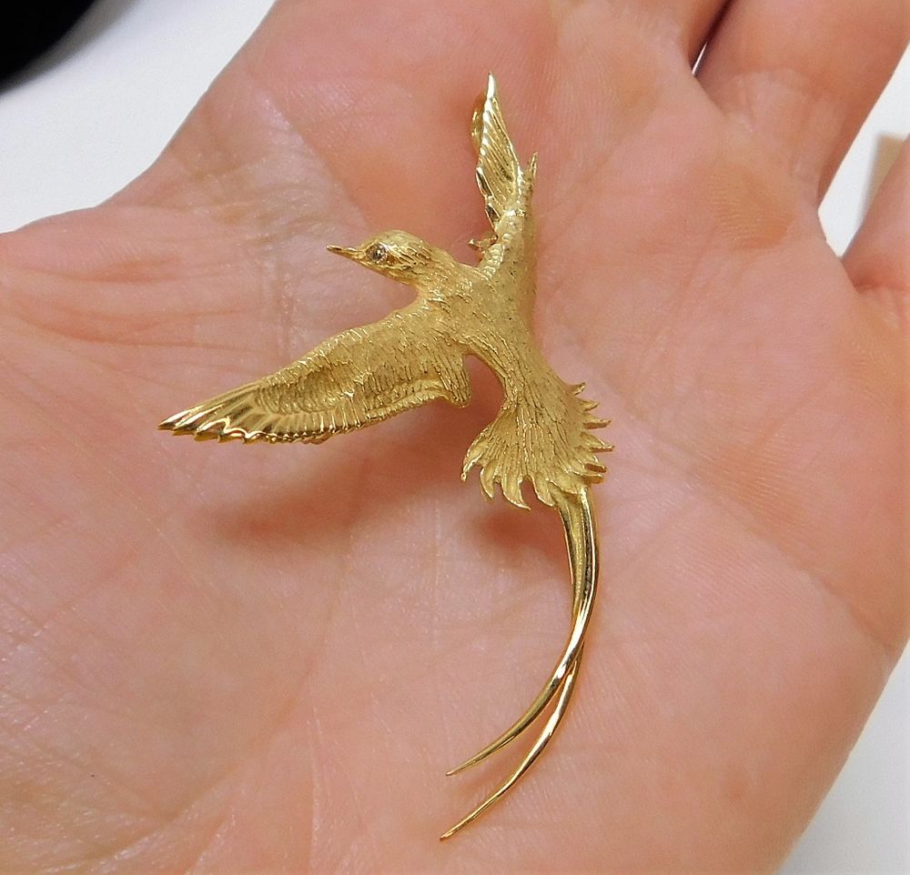 Appraisal: K Gold Astwood Dickinson Bermuda Bird Pin Bermuda th Century