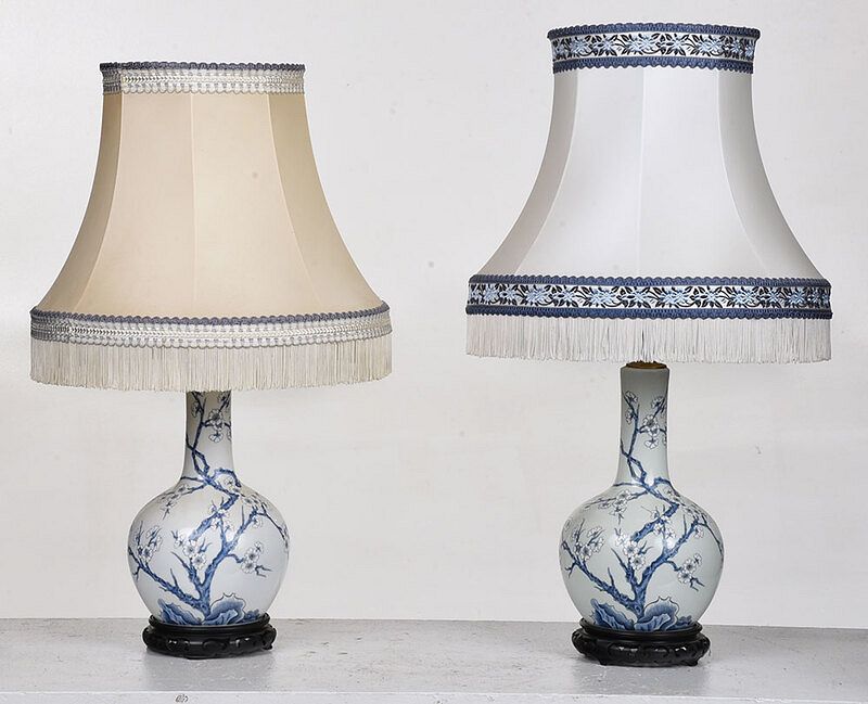 Appraisal: Pair of Porcelaine de Paris Chinoiserie Lamps French th century