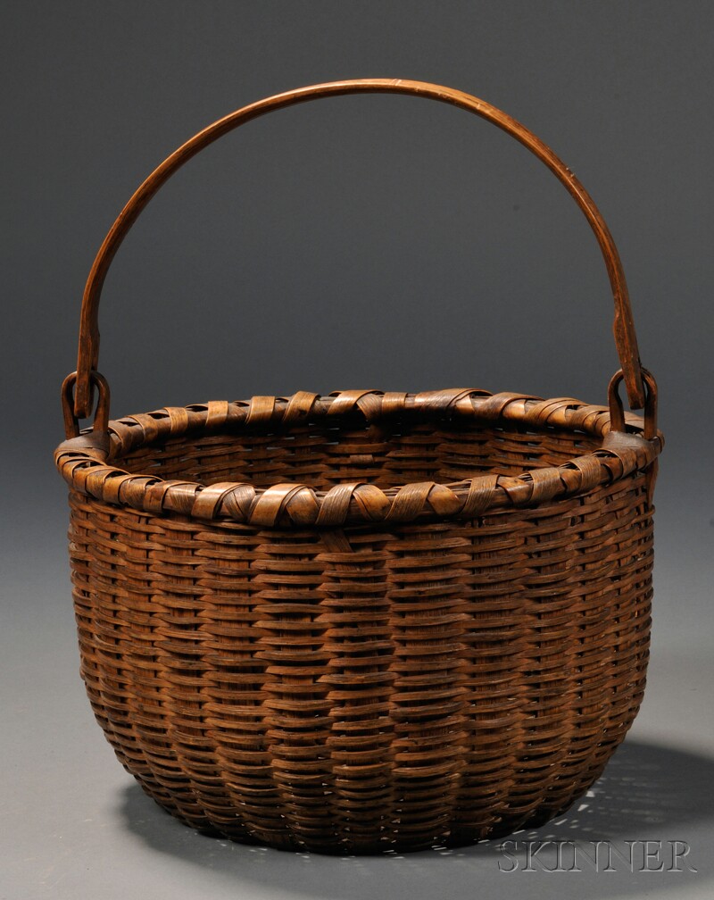 Appraisal: Early Woven Splint Nantucket Basket late th early th century