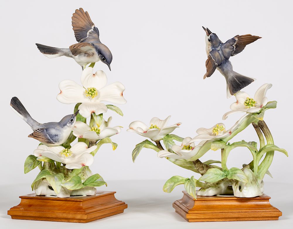 Appraisal: Two Dorothy Doughty Blue-Grey Gnatcatcher Birds Dorothy Doughty Italian -