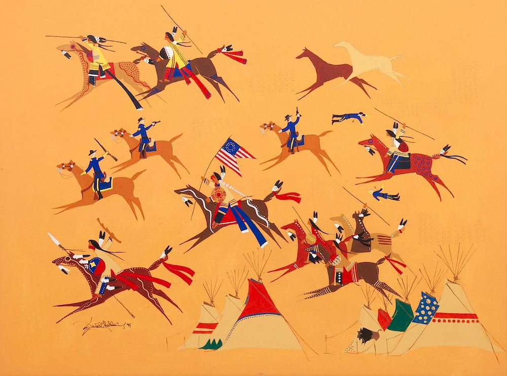 Appraisal: Donald F Montileaux Oglala Sioux Untitled Donald F Montileaux Oglala