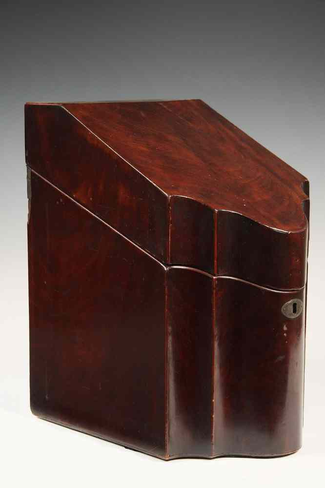 Appraisal: KNIFE BOX - Chippendale Period English Knife Box in flame