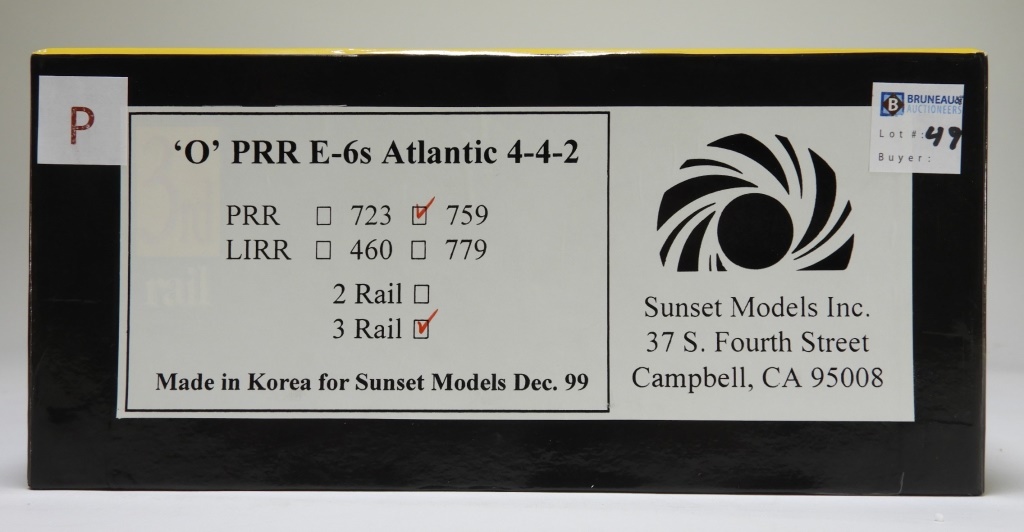 Appraisal: RD RAIL O PRR E- S ATLANTIC O GAUGE TRAIN