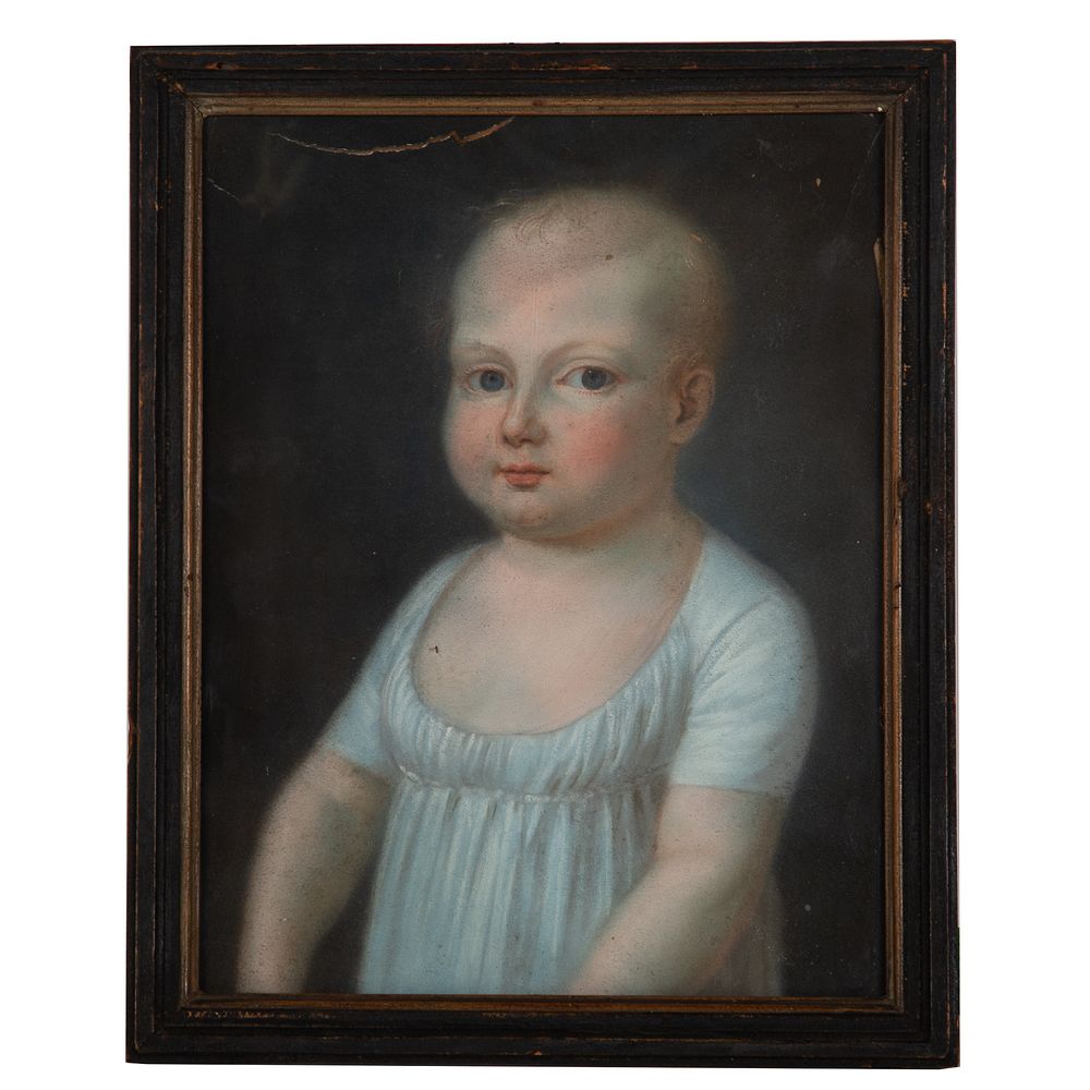 Appraisal: American School th c Portrait of a Child Pastel on