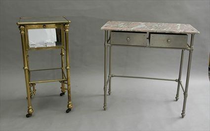 Appraisal: Stainless Steel Marble-Top Table