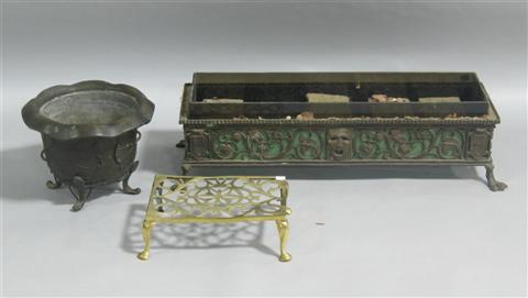 Appraisal: A BRONZE RECTANGULAR JARDINIERE Of rectangular shape with gadrooned border